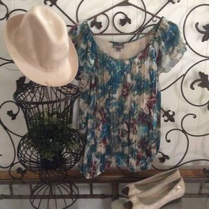 ROZ & ALI BEAUTIFUL SHEER TOP